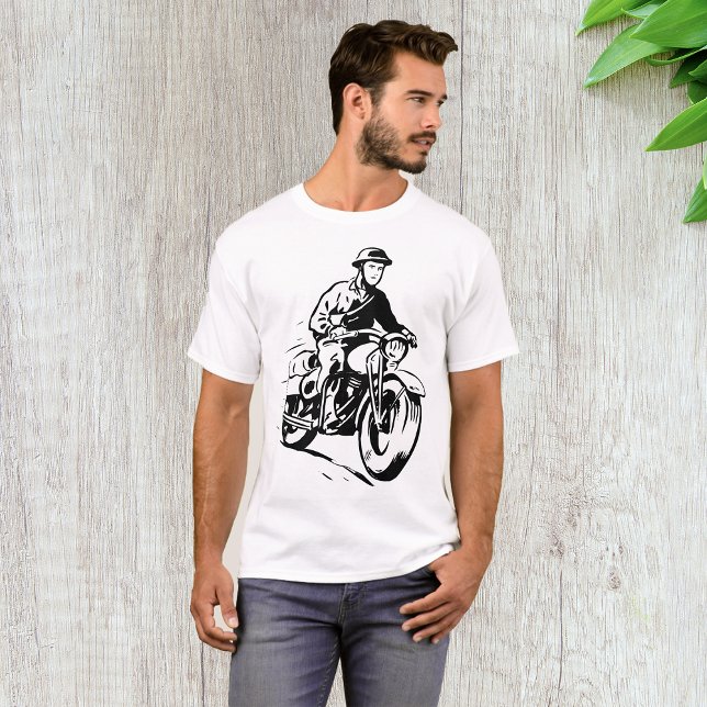 Motociclista do Exército Mens T-Shirt (Criador carregado)
