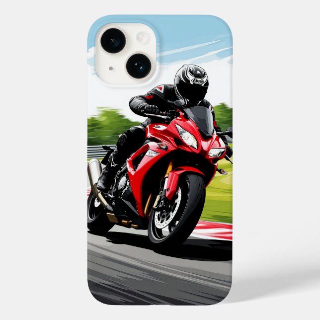 Motociclista Inclinado em uma Curva Fechada (Verso)