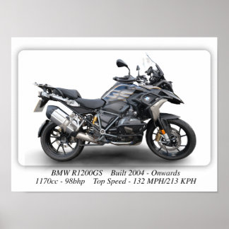 Motociclo BMW R1200GS - Poster de Impressão de tam