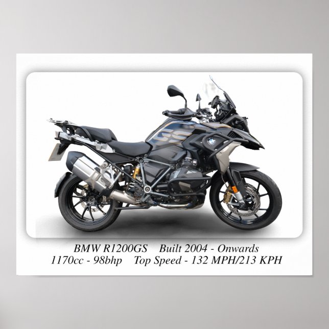 Motociclo BMW R1200GS - Poster de Impressão de tam (Frente)