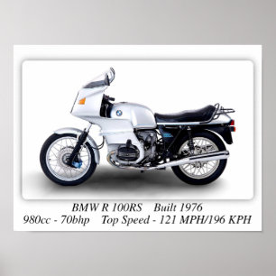 Motociclo BMW R 100RS - Poster de Impressão de ta