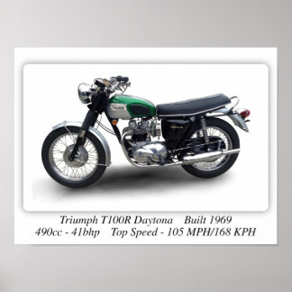 Motociclo T100R Daytona - Impressão A3