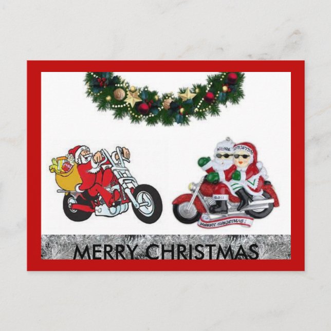 Motociclos Merry Christmas — cartão de posto (Frente)