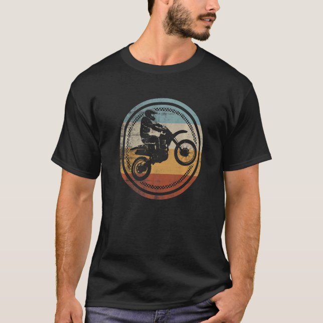 Motocross da moto da camisa de vintagem retrô (Frente)