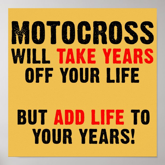 Motocross Life To Your Year Dirt Bike Poster (Frente)