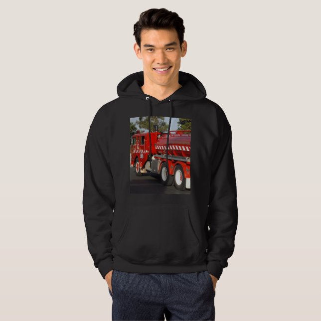 Motor Big_Red Fire, Camiseta Negra Negra (Frente Completa)