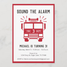 Motor de Fogo ou Convite para Festa de aniversário