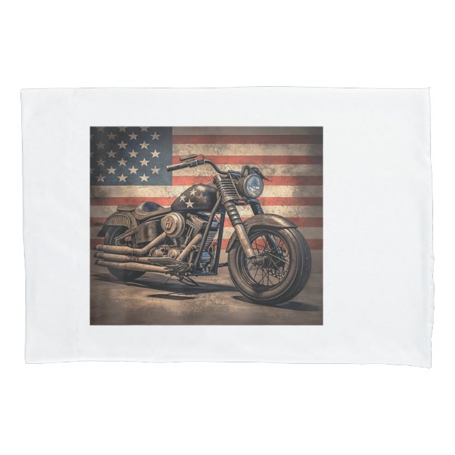 Motorcycle USA Flag Biker (Frente)
