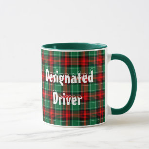 Motorista designado caneca de café verde vermelha