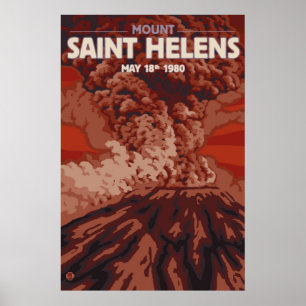 Mount Saint Helens - explosão - poster de viagens