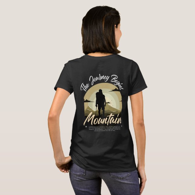 Mountain Journey T-Shirt – Adventure Begins Hiking (Parte Traseira Completa)
