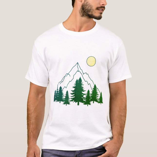 Mountain Sunrise Forest T-Shirt (Frente)