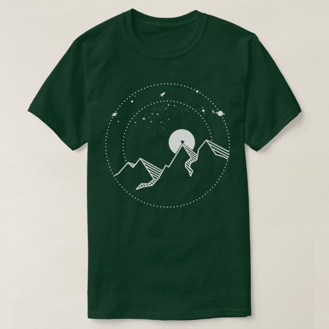 Mountains, hiking, space T-Shirt (Frente do Design)