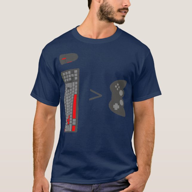 Mouse com teclado para PC gamer vs Consola Camisa  (Frente)