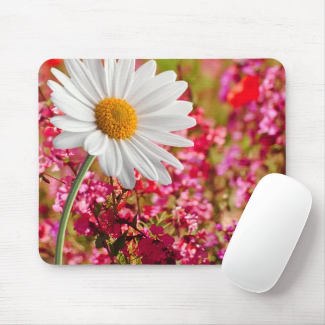 Mouse Floral Rosa Branca! Mousepad (Com mouse)