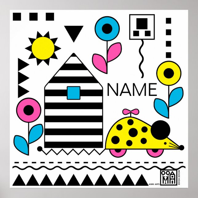 Mouse House Wheelie Mouse Poster 1 - personalize (Frente)