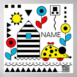 Mouse House Wheelie Mouse Poster 2- personalize