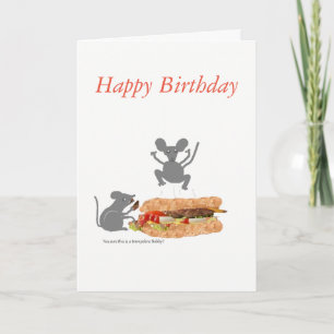 Mouse no BeefburgerTrampoline Cartão de aniversári
