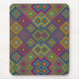 Mouse pad colorido com um geométrico vibrante