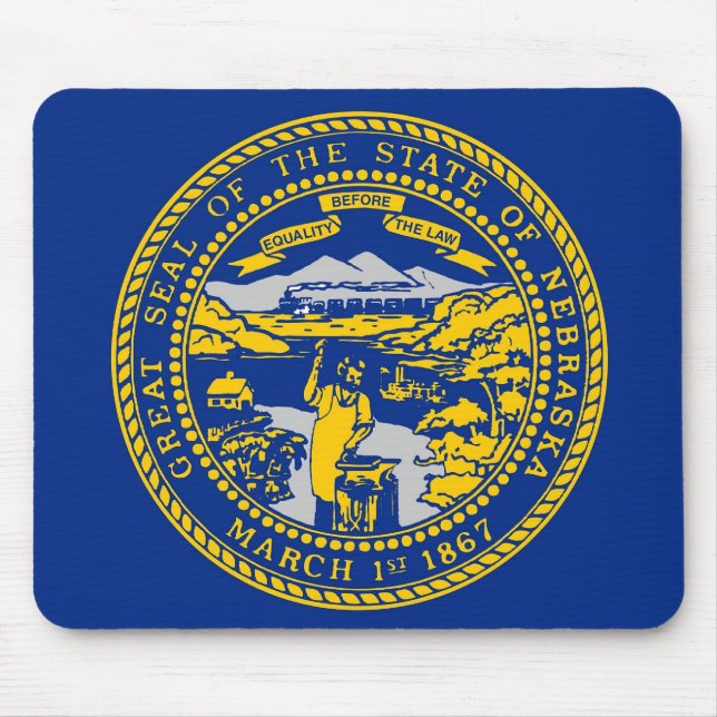 Mouse pad com bandeira do Estado de Nebraska - EUA (Frente)