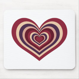 Mouse Pad Com Coração Vermelho Retroativo