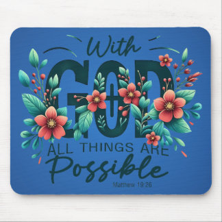 Mouse Pad Com Deus Todas as Coisas São Possíveis