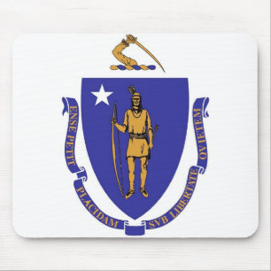 Mouse pad com Flag of Massachusetts State - EUA