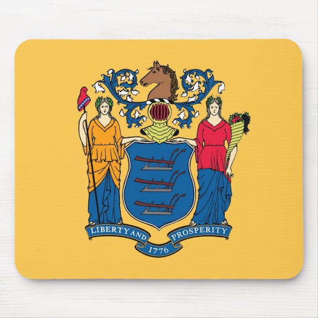 Mouse pad com Flag of New Jersey State - EUA (Frente)