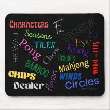 Mouse Pad com palavras Mahjong