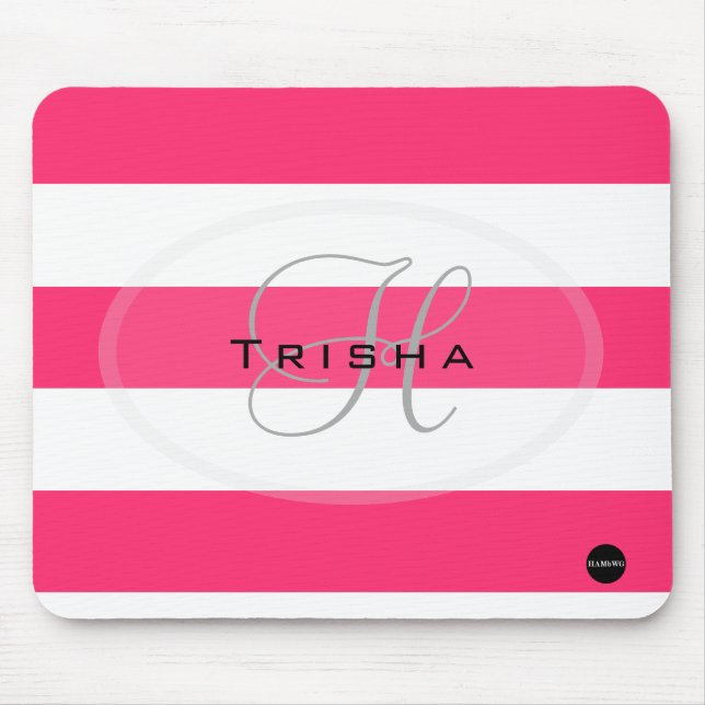 Mouse Pad com seu nome HAMbyWG - Rosa (Frente)