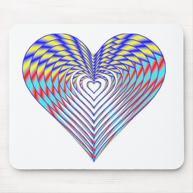Mouse Pad Coração Arco-Íris Profundo (Frente)