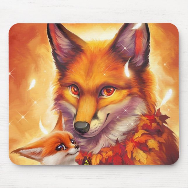 mouse pad da família de raposa (Frente)