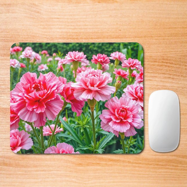 Mouse Pad de Cravos Rosa (Mouse pad with pink carnations)