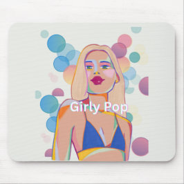 mouse pad de festa de garota pop feminina