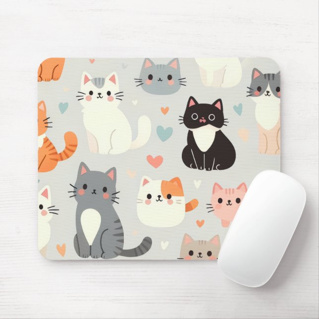 mouse pad de gato (Com mouse)