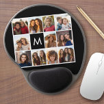 Mouse Pad De Gel 11 Monograma Personalizado de Colagem de Instagram<br><div class="desc">Preto e branco - Use até 11 fotos quadradas para criar um presente exclusivo e pessoal. Ou você pode ficar com o filhote hipster e fazer uma moda. Se precisar ajustar as fotos,  clique na ferramenta personalizar para fazer alterações.</div>
