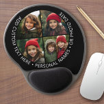 Mouse Pad De Gel 4 Colagem de Fotografias com Texto Personalizado d<br><div class="desc">Use até quatro fotos de telefone quadradas ou selfie para criar um presente exclusivo e pessoal. Adicione 4 fotos e texto para fazer uma manutenção especial para um amigo ou evento familiar. A borda e o fundo são pretos, mas podem ser alterados na área avançada de design. Use suas fotos...</div>
