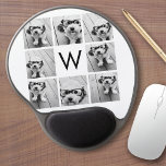 Mouse Pad De Gel 8 Monograma personalizado de colagem de fotos pret<br><div class="desc">Você pode usar fotos do Instagram para este design. Use 8 fotos quadradas para criar um presente exclusivo e pessoal. Ou você pode ficar com o filhote hipster e fazer uma moda. Se precisar ajustar as fotos,  clique na ferramenta personalizar para fazer alterações.</div>
