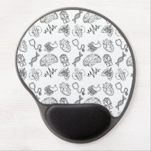 Aesthetic Minimalist Medical Icons Gel Mouse Pad w
