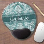 Mouse Pad De Gel Cor damasco de safra com Término Grungy<br><div class="desc">Um design com uma reviravolta moderna. Adicione seu nome ou monograma. Se precisar fazer ajustes no trabalho de arte,  clique no botão personalizar para fazer alterações.</div>