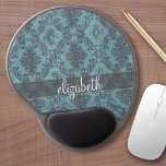 Mouse Pad De Gel Cor damasco de vinheta com monograma<br><div class="desc">Um design com uma reviravolta moderna. Adicione seu nome ou monograma. Se precisar fazer ajustes no trabalho de arte,  clique no botão personalizar para fazer alterações.</div>