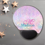 Mouse Pad De Gel Monograma de perfuração de tonalidade cinzenta-ros<br><div class="desc">Monograma do mouse, dregado com glitter rhinestone, cor-de-rosa-branca. Adicione um toque de brilho e brilho ao seu escritório doméstico ou dormitório com este elegante mouse pad personalizado. Para torná-lo extra especial, ele também é monograma e personalizado. clique no link "personalizar mais" e use a ferramenta design para modificar o design,...</div>