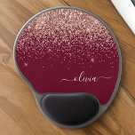 Mouse Pad De Gel Monograma Dourado de Brilhante Rosa Rosa Rosa Rosa<br><div class="desc">Rosa Dourado - Nome do Monograma e do Mousepad Iniciais (Pad do Mouse),  cor-de-rosa e cinza brilhante. Isto faz o doce e perfeito aniversário de 16 anos,  casamento,  chá de panela,  aniversário,  chá de fraldas ou festa de solteira presente para alguém que ama luxo de luxo e estilos quíticos.</div>