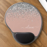 Mouse Pad De Gel Monograma Dourado de Lata Rosa Rosa Rosa Rosa Esbr<br><div class="desc">Rosa Dourado - Nome do Monograma e do Mousepad Iniciais (Pad do Mouse), Laser Cor-de-Rosa e Espelho Prateado. Isto faz o doce e perfeito aniversário de 16 anos, casamento, chá de panela, aniversário, chá de fraldas ou festa de solteira presente para alguém que ama luxo de luxo e estilos quíticos....</div>