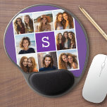 Mouse Pad De Gel Monograma Personalizado de Colagem de Fotos Branca<br><div class="desc">Você pode usar fotos do Instagram para este design. Use 8 fotos quadradas para criar um presente exclusivo e pessoal. Ou você pode ficar com o filhote hipster e fazer uma moda. Se precisar ajustar as fotos,  clique na ferramenta personalizar para fazer alterações.</div>