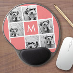 Mouse Pad De Gel Monograma Personalizado de Colagem de Fotos em Bra<br><div class="desc">Você pode usar fotos do Instagram para este design. Use 6 fotos quadradas para criar um presente exclusivo e pessoal. Ou você pode ficar com o filhote hipster e fazer uma moda. Se precisar ajustar as fotos,  clique na ferramenta personalizar para fazer alterações.</div>