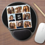 Mouse Pad De Gel Monograma Personalizado de Colagem de Fotos em Pre<br><div class="desc">Você pode usar fotos do Instagram para este design. Use 8 fotos quadradas para criar um presente exclusivo e pessoal. Ou você pode ficar com o filhote hipster e fazer uma moda. Se precisar ajustar as fotos,  clique na ferramenta personalizar para fazer alterações.</div>