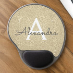 Mouse Pad De Gel Mousepad do Nome do Monograma do Sparkle Dourado<br><div class="desc">Monograma com Nome Monograma do Minograma do Sparkle Dourado. Este Mousepad pode ser personalizado para incluir seu primeiro nome. Entre em contato com o designer para obter itens correspondentes personalizados.</div>
