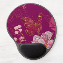 Mousepad Gel Borboleta Rosa