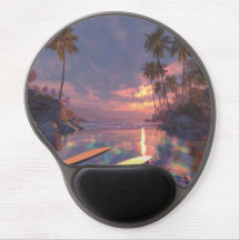 Mousepad Vaporwave Pôr do Sol Tropical